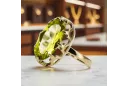 Peridoto amarillo Oro amarillo de 14 quilates Anillo Artesanía vintage vrc253y